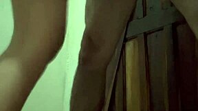 skinny latina lifts leg for quick interracial pussy fuck from below big cock