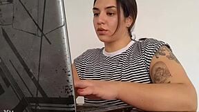 Carla blasts massive farts while grinding at work frenzy!