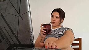 Carla blasts massive farts while grinding at work frenzy!