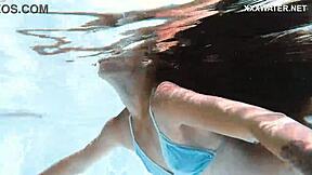 super hot skinny hungarian babe lana swims underwater