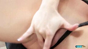 Brunette babe gets licked then fucked doggy after stripping her clothes off