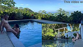 you ready for this juicy asian slut bent over poolside taking rough anal creampie