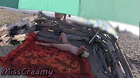 teacher flashes pussy on beach then masturbates wet for voyeurs misscreamy