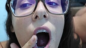 julia goddess braces her big tits for sloppy blowjobs cumshots mouthfuls and swallows in wild compilation