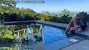 you ready for this juicy asian slut bent over poolside taking rough anal creampie