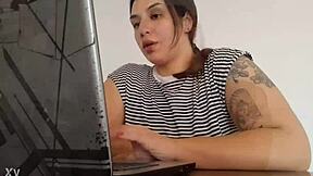 Carla blasts massive farts while grinding at work frenzy!