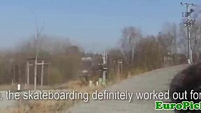 pierced euro skater teen sucked and pounded outdoors pov