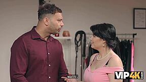 at the night club my husband watched as the dominant milf in leather stockings took control and fucked hard