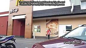 amateur couple squirts wet pussy homemade in car