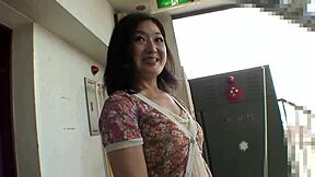 J-Granny Chiyo Yamabe's Hairy Pussy Creampie Soaked Show