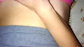 curvy college teen gropes fat natural tits and pussy while roommate sleeps in dorm