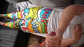 stepsis caught rubbing wet pussy i rip leggings for big ass doggy creampie