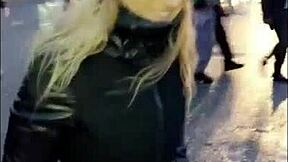 naughty london slut flashes pussy for bbc facial cumshot lover