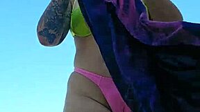 beach hunks can't stop staring at my flashing curves