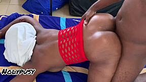 Big Ass Ebony Babe Bent Over Taking Massive BBC Slam