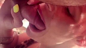 Best Friend's Blonde Girlfriend Swallows Throatpie While He Grabs Drinks