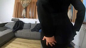 wanna see this curvy milf gulp pee, fart, and swallow cum on her jacket?