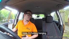 Fake Instructor's Friend Slams Blonde's Throat and Pussy in Classroom!