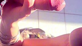 Best Friend's Blonde Girlfriend Swallows Throatpie While He Grabs Drinks