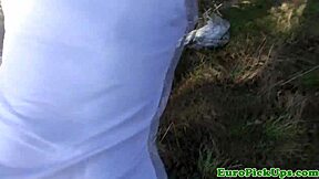 pierced euro skater teen sucked and pounded outdoors pov