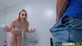 Shy petite blonde teen roommate begs for deep anal in dorm fuckfest