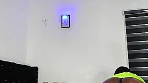 Mara Exotic shakes massive oiled ebony BBW ass close-up