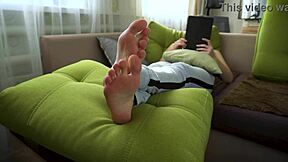 voyeur watches hot amateur slave tease wrinkled feet in socks homemade