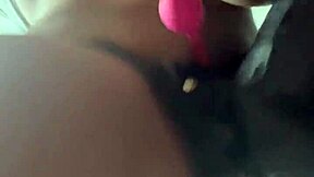 bbw ebony bodybuilder moans in pov doggystyle with huge dildo toy play