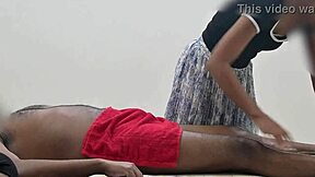 massage lady gets surprised by quick flashing handjob action