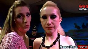 What happens when kinky Euro babes swap loads after bukkake blast?