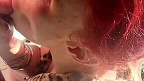 Best Friend's Blonde Girlfriend Swallows Throatpie While He Grabs Drinks