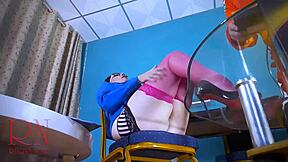 i tease the engineer with my secretary upskirt in office cam shredder view too