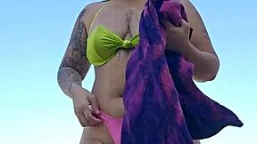 beach hunks can't stop staring at my flashing curves