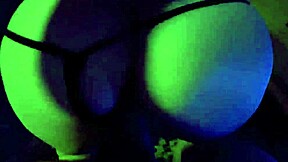 Cheetah Adora tempts on tour bus with clear heels and booty dress