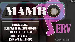 horny brazilian redhead melissa lisboa takes double anal