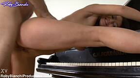 Black Angel's young Russian tits and pussy slammed in every position!