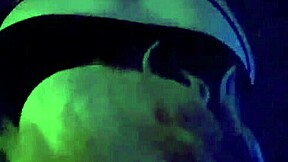 Cheetah Adora tempts on tour bus with clear heels and booty dress