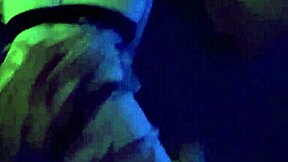 Cheetah Adora tempts on tour bus with clear heels and booty dress