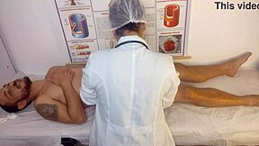 curvy nurse handles patient's huge erection in ward