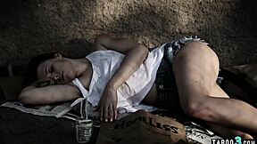 whoa, homeless teen cleaned up then roughly fucked bent over by creepy stranger 😈🍆💦