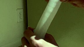 Fucking humidifier tube gripped tight for explosive handjob wank!