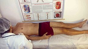 curvy nurse handles patient's huge erection in ward