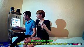 Step Cousin in Red Lingerie Poses Then Sucks Cock and Rides in Wet Pussy Fuck