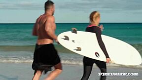 blonde babe cherry kiss squirts hard outside before taking facial from boyfriend's monster cock