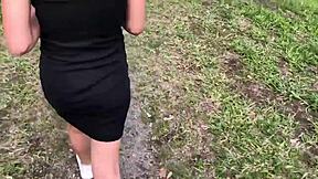 Young Branquinha Opens Pink Pussy In Woods Raw