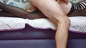 me and my beautiful lingerie milf with natural tits gettin passionate homemade couple fun