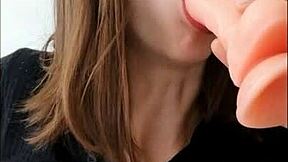 horny secretary wife vibes pussy to orgasm with magic wand at work