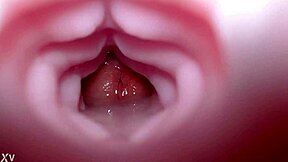 Quickie fleshlight creampie fills emelie's bad dragon monster toy close up