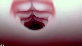 Quickie fleshlight creampie fills emelie's bad dragon monster toy close up