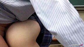 Petite Asian teen crave ugly teacher's creampie?